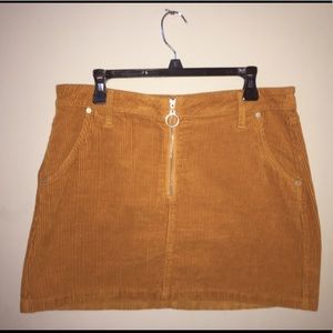 burnt orange mini skirt